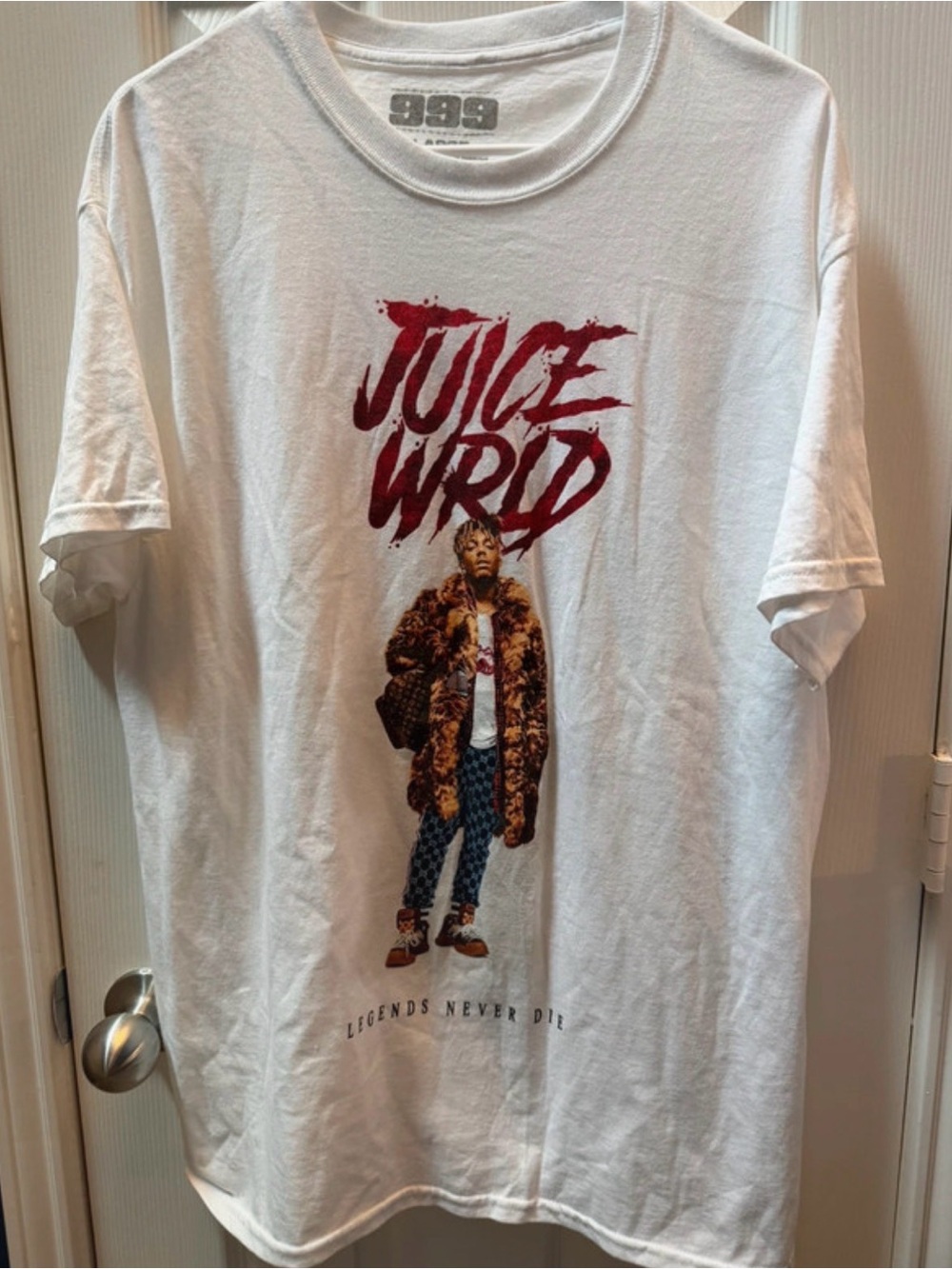 White Graphic Short-Sleeve Men’s T-Shirt - Juice WRLD Design size L